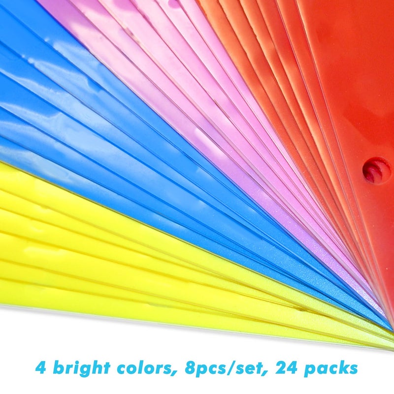 WOT I 8-Tab Binder Dividers with Clear Front Pocket - 3 Sets, Reusable Plastic Pocket Dividers for 3 Ring Binder, 4 Vibrant Colors, Tear-Resistant, Total 24 Tabs - Image 5